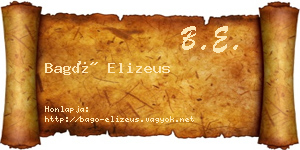 Bagó Elizeus névjegykártya
